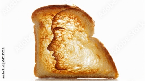 Happy Toast with human face.