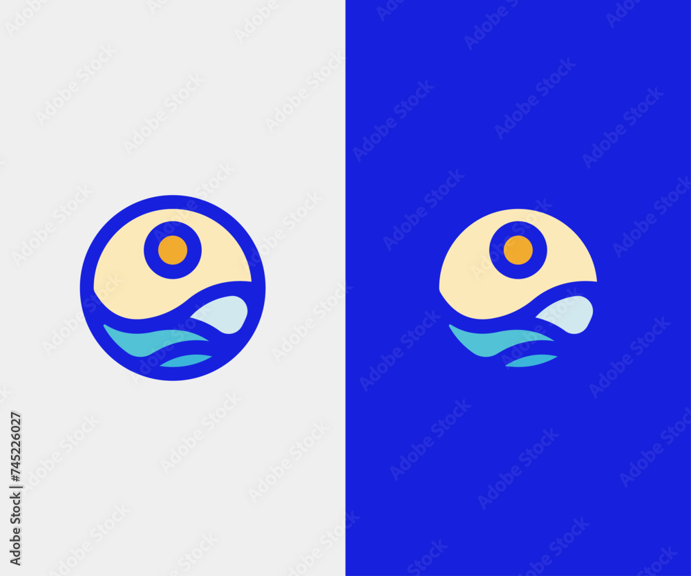 Badge Sunrise Sunset Logo Design for your business