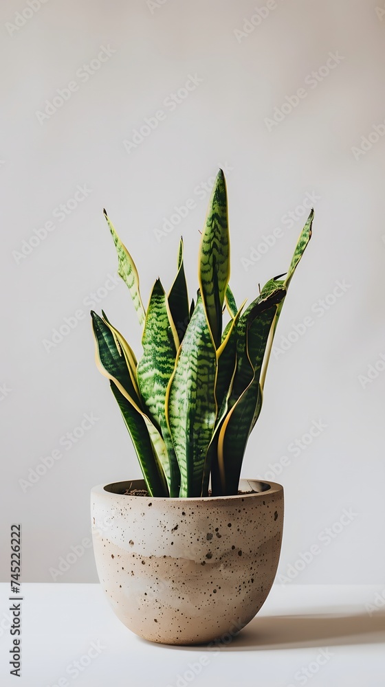 Simple Beauty of Indoor Snake Plant in a pot Simple Beauty of Indoor Snake Plant in a pot