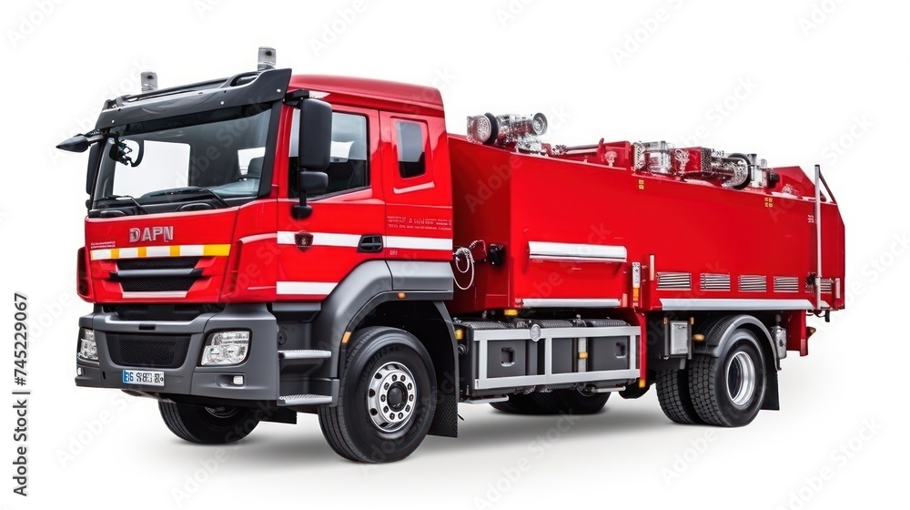 Fire fighting truck isolated on white background