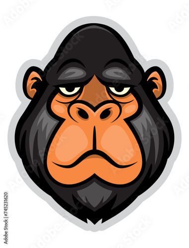 Gorilla Head Cartoon Characters. Best for logo, sticker, badge, and mascot for e-sport team or tournament
