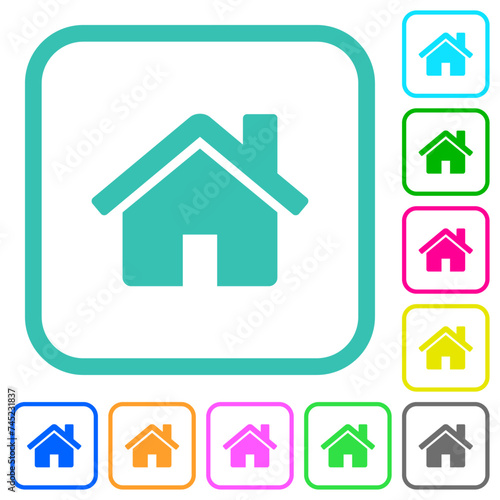 Home vivid colored flat icons