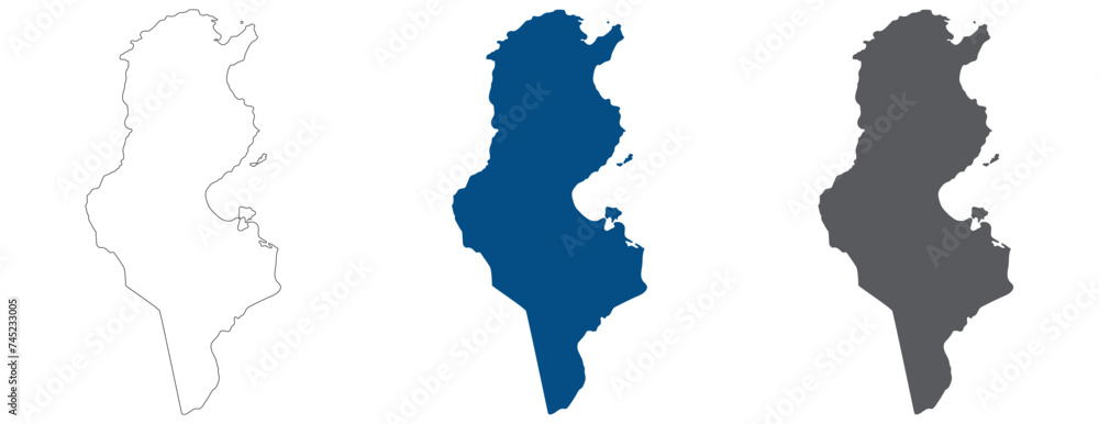 Tunisia map. Map of Tunisia in set. Tunisia map. Map of Tunisia in set.