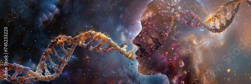 The DNA chain is the main body, the universe, embodies evolution photo