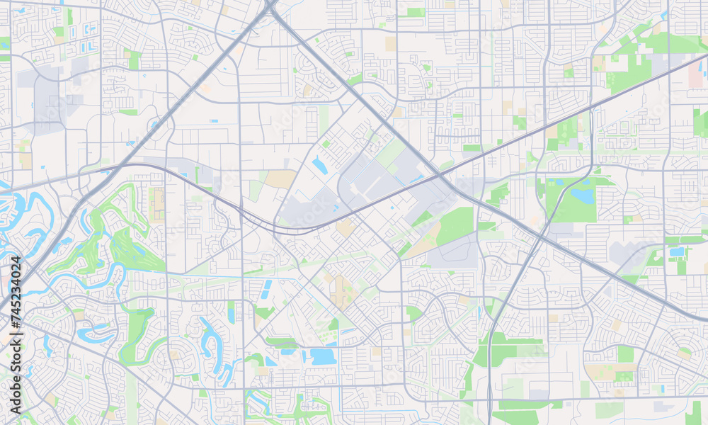 Fototapeta mapa świata dla dzieci Missouri City Texas Map, Detailed Map