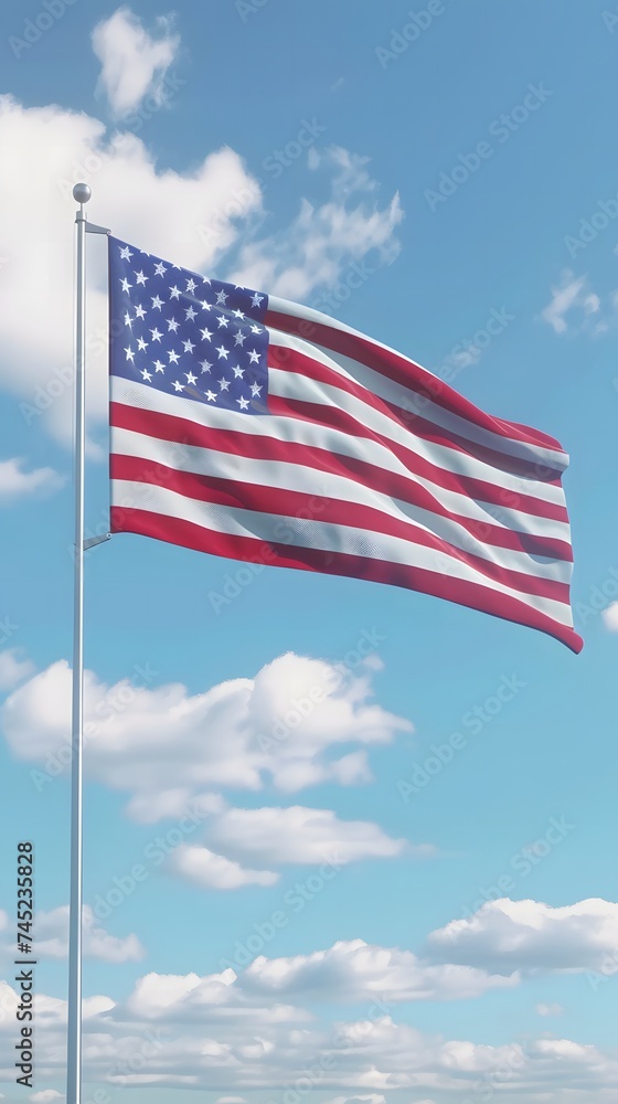 USA Flag in the Wind
