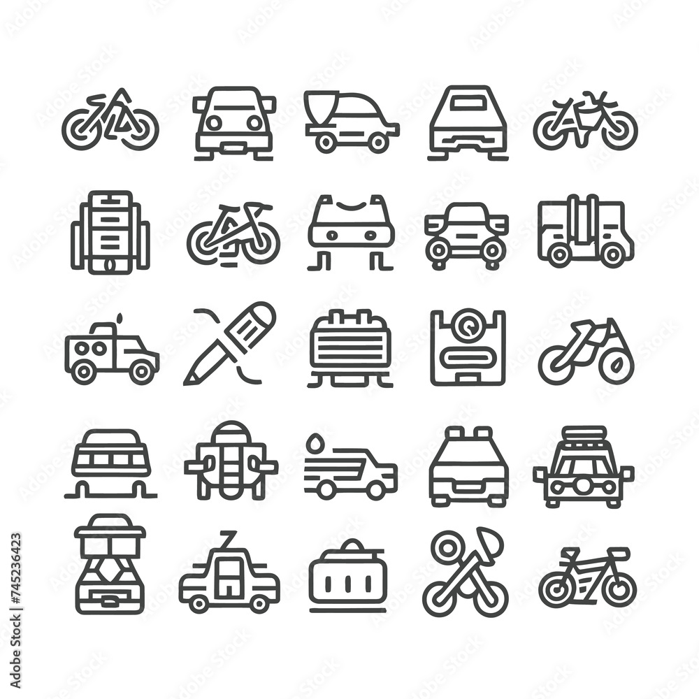 car and motorcycle icon vector set car and motorcycle icon vector set