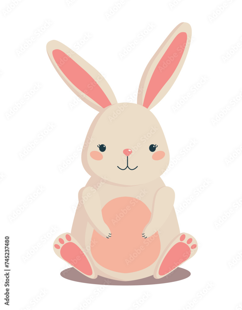 Cute hand drawn flat easter bunny Cute hand drawn flat easter bunny