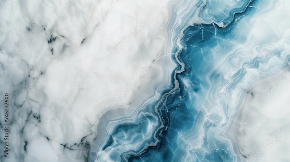 Serene Blue Marble Waves: Fluid Abstract Art Serene Blue Marble Waves: Fluid Abstract Art