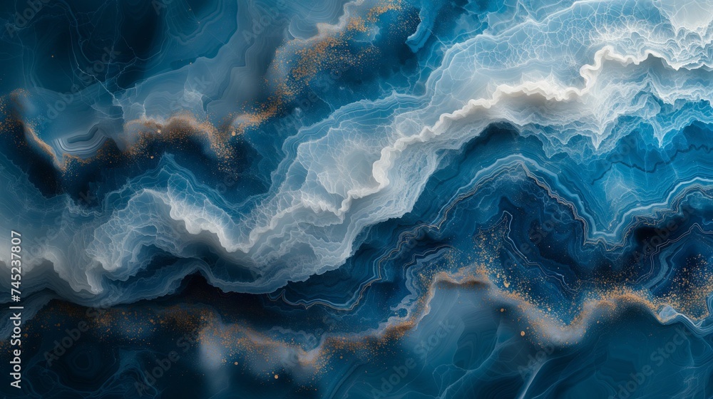 Fototapeta premium Elegant Marbled Abstract in Deep Indigo