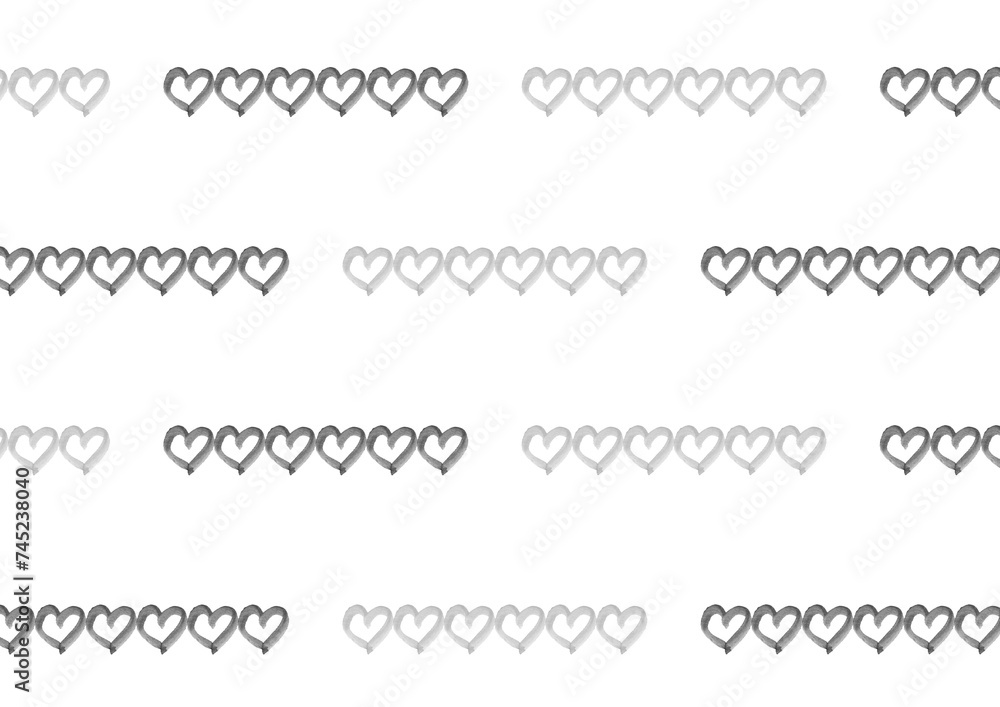 Obraz premium 水彩のグレーのハートのシンプルな背景イラスト