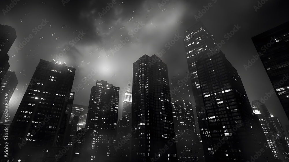 Fototapeta premium Nighttime Skyscrapers
