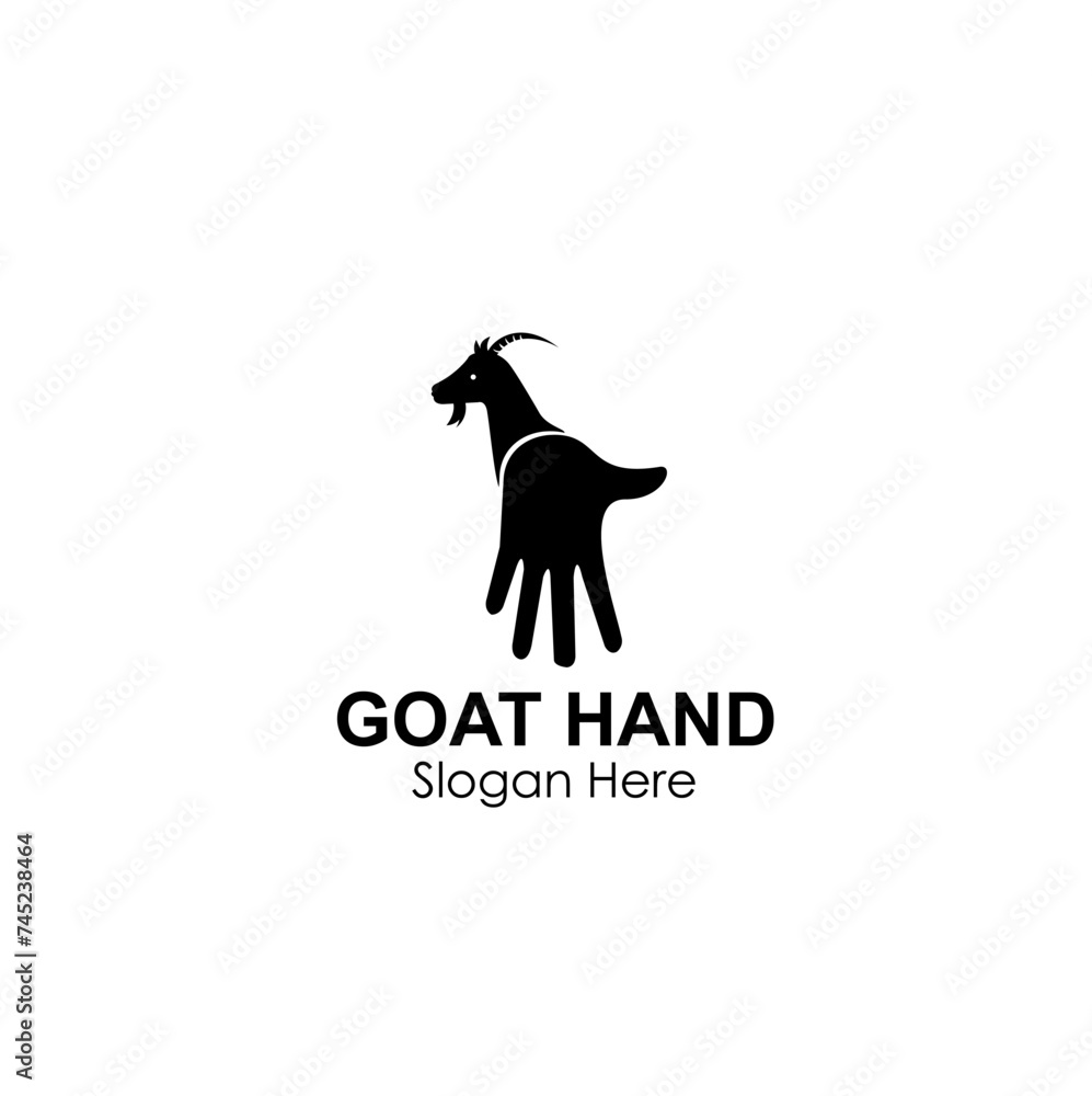 goat hand logo design concept vector illustration