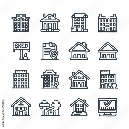 Real Estate icon vector set