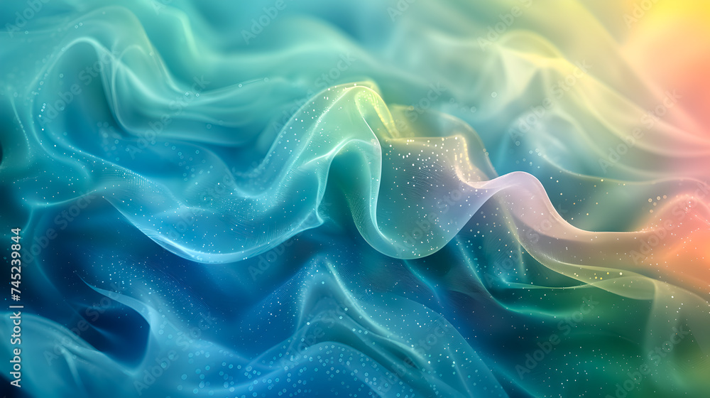 Holographic Neon Fluid Waves Background, abstract background with waves Holographic Neon Fluid Waves Background, abstract background with waves