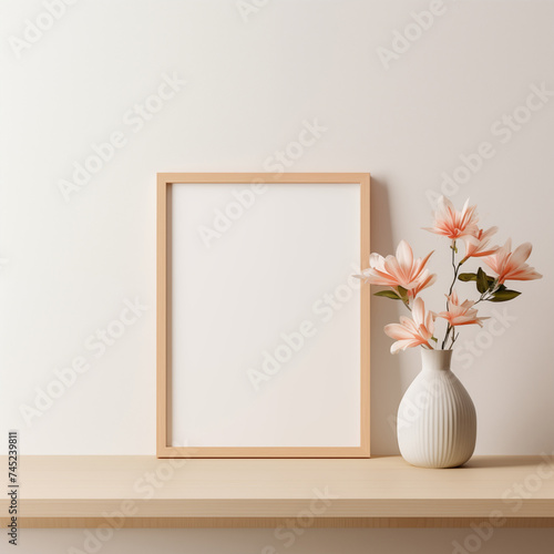 Mockup poster frame close up