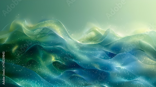 Holographic Neon Fluid Waves Background, abstract background with waves