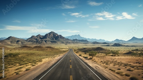 Generative AI Empty Highway in Arid Landscape