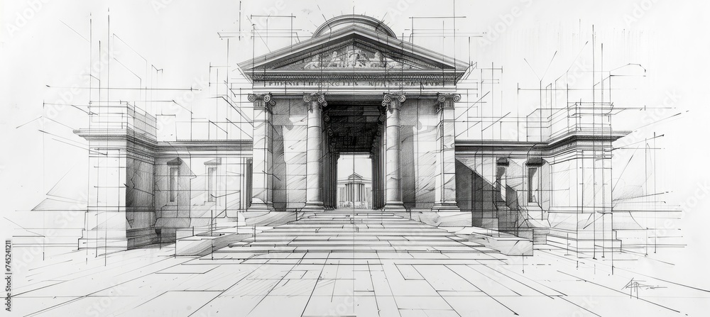 Architecture Drawing banner background for design