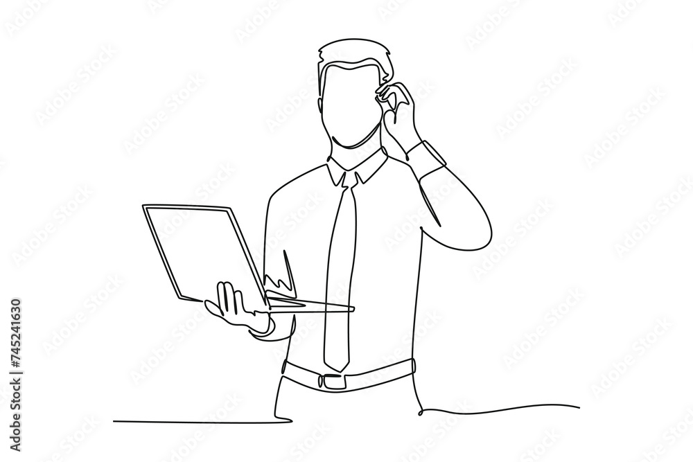 Continuous one line drawing business technology concept. Doodle vector illustration. Continuous one line drawing business technology concept. Doodle vector illustration.
