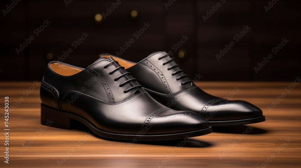 Men's classic Oxford dress shoes Generative AI Men's classic Oxford dress shoes Generative AI