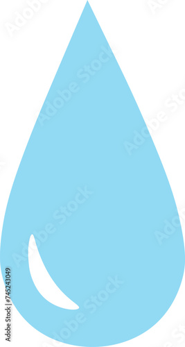 Waterdrop isolated on a white background. Drop icon. Vector illustration in a flat style. Good for card, banner, sticker.