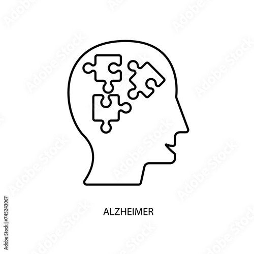 alzheimer concept line icon. Simple element illustration.alzheimer concept outline symbol design.