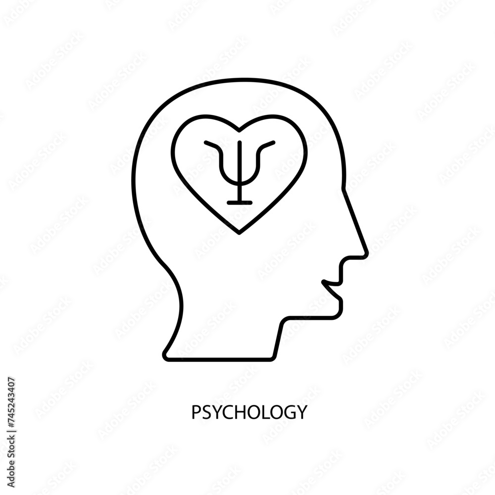 psychology concept line icon. Simple element illustration.psychology concept outline symbol design. psychology concept line icon. Simple element illustration.psychology concept outline symbol design.