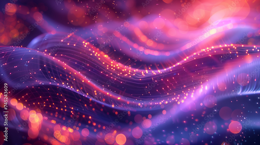 intricately layered colored electric cables and LEDs, with optical fibers casting a radiant glow. intricately layered colored electric cables and LEDs, with optical fibers casting a radiant glow.