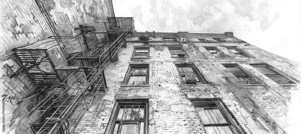 Fototapeta premium Architecture drawing banner background for design