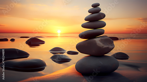 A pile of pebbles or stones on the background