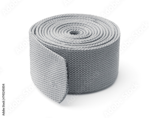 Roll of gray nylon webbing strap