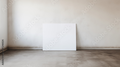 White Canvas on Empty Room Mockup