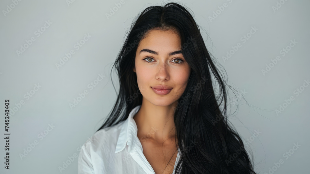 A beautiful, elegant, attractive, noble woman on a white background. A beautiful, elegant, attractive, noble woman on a white background.