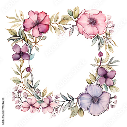 Elegant watercolor illustration of a colorful floral arrangement, ideal for spring-themed design projects.