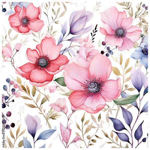 Elegant watercolor illustration of a colorful floral arrangement, ideal for spring-themed design projects.