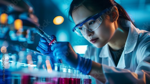 young female medical research scientist