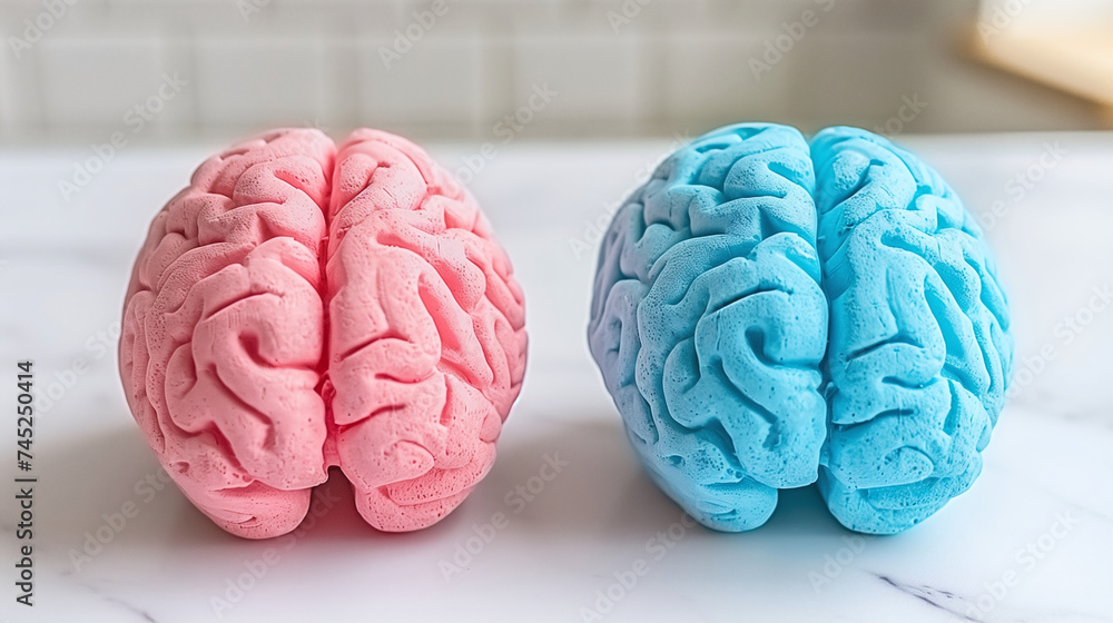 Brain, left and right brain, female and male brain Brain, left and right brain, female and male brain