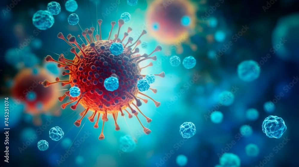 Digital illustration of Herpes Simplex Virus