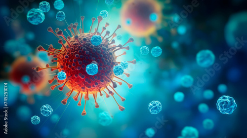 Digital illustration of Herpes Simplex Virus photo