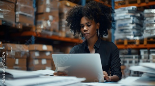 black woman working in a warehouse