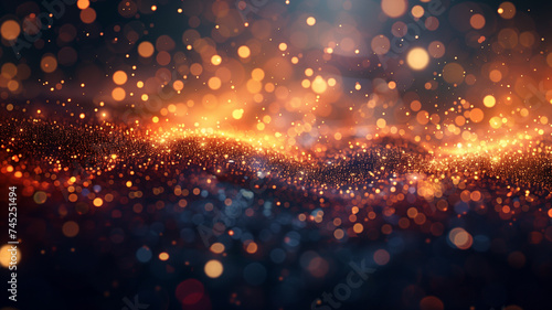 festive bokeh lights, with a dark background that sets off the warm, glowing flares of Christmas cheer.