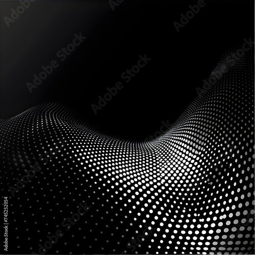 Halftone wave. Monochrome Abstract dot  Gradient halftone dots