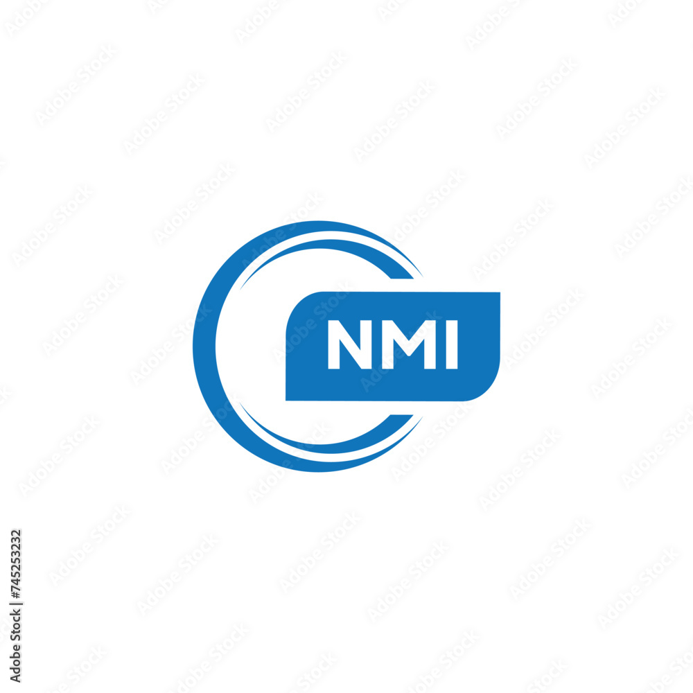 modern minimalist NMI initial letters monogram logo design