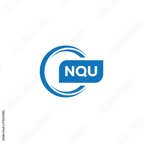 modern minimalist NQU initial letters monogram logo design