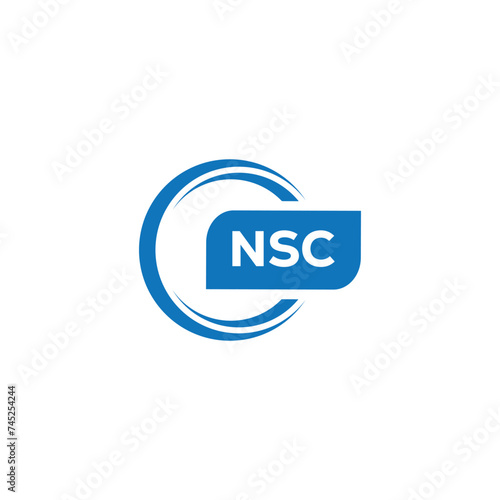 modern minimalist NSC initial letters monogram logo design photo