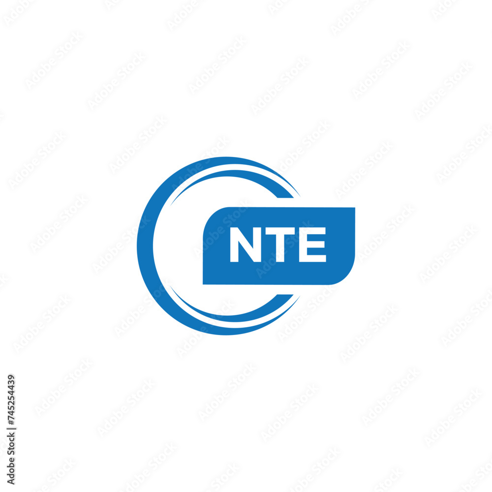 modern minimalist NTE initial letters monogram logo design