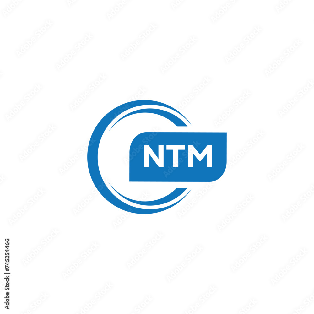 modern minimalist NTM initial letters monogram logo design