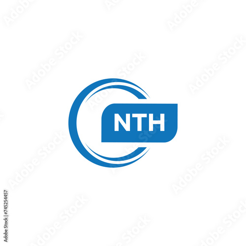 modern minimalist NTH initial letters monogram logo design
