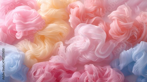 Candy floss cotton candy in a variety of colors